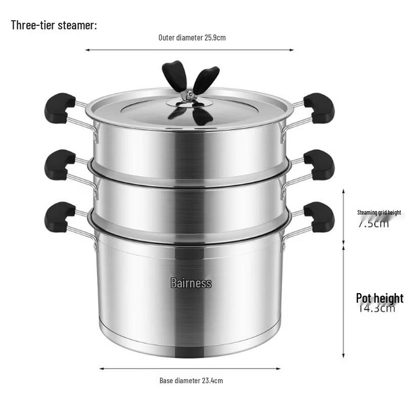Bernice 3-Layer Stainless Steel Steamer Pot