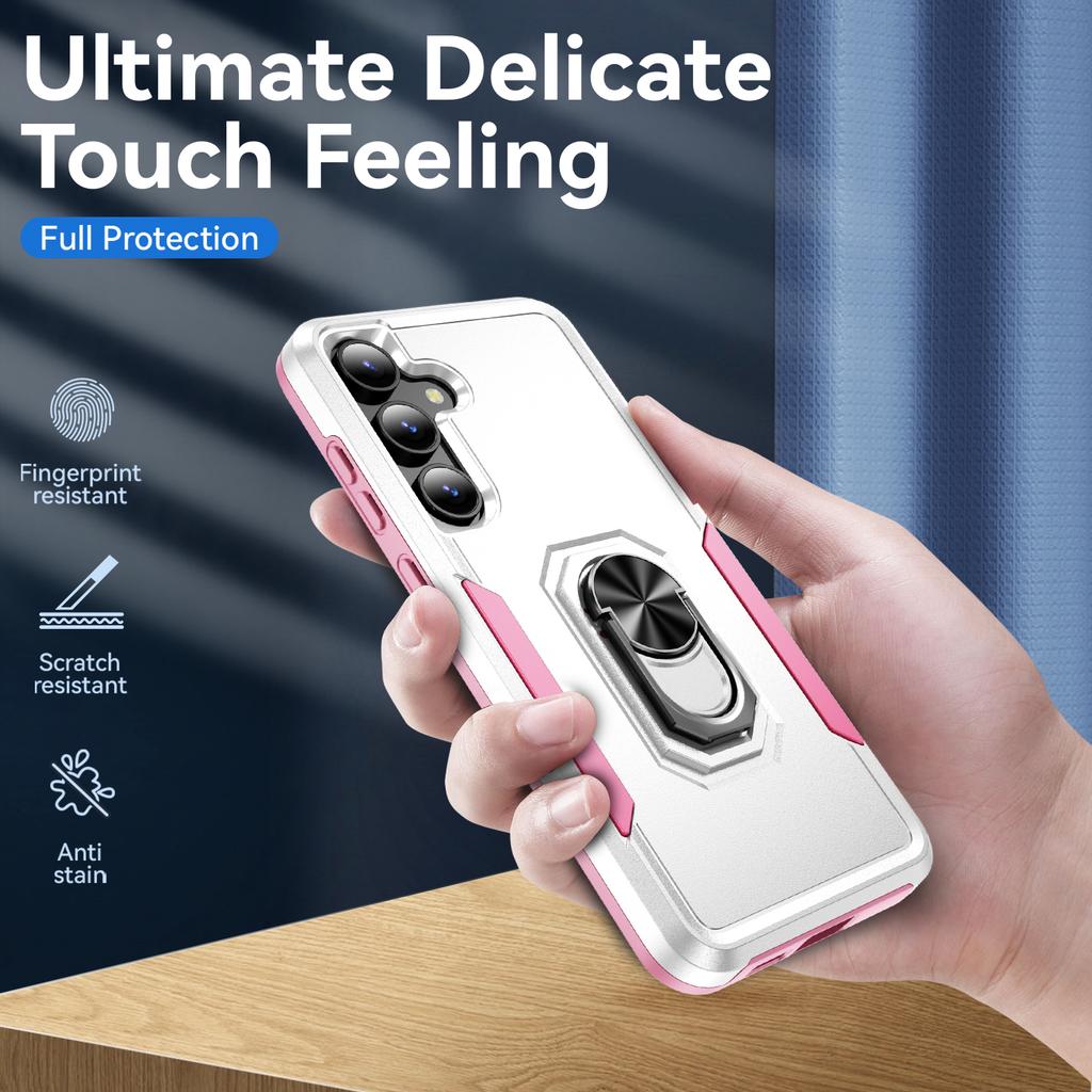 For Samsung Galaxy S24 FE Case Military Grade Ring Kickstand PC+TPU Phone Cover