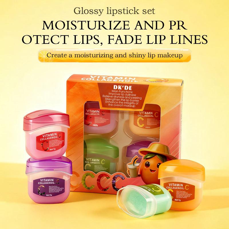 DK+4 Lip Mask Set: Moisturizing Care for Dry, Cracked Lips - Perfect for Autumn/Winter Hydration.