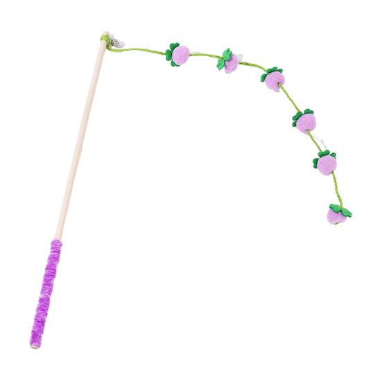 

Cat Teaser Toy Interactive Lightweight Cat Stick with Bell Safe Chewing Toy Long Handle Entertainment Toy for фиолетовый