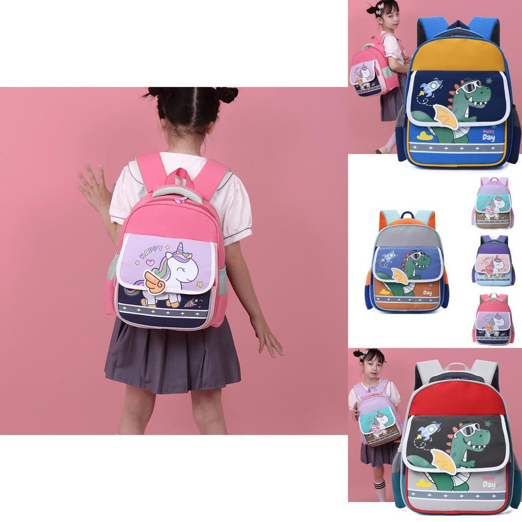 Adorable Cartoon Kids Backpack In Nylon With Lightweight Design For Boys And Girls