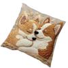 45x45cm Süßes Cartoon Corgi Hund Kissenbezug Cartoon Blume Niedlicher Welpen Hund Freund Kissenbezug Heimdeko Sofa Auto Kissenbezug