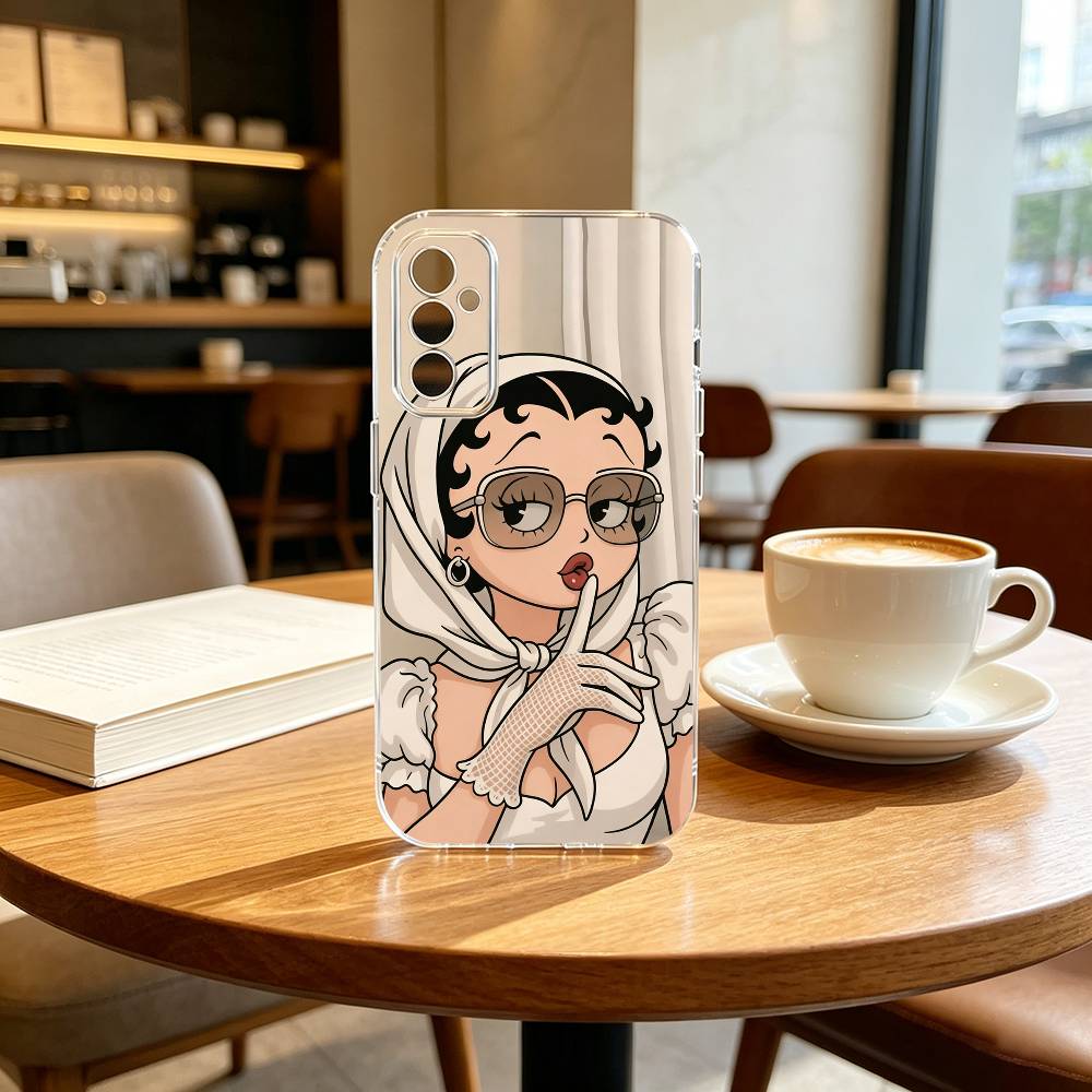 Classic Character Anime B-Bettys Boops Phone Case For SamsungA10,12,20,21S,30,31,40,50,51,52,70,71 Transparent Cover