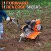 Gas Tiller Front Tine Cultivator 212cc 4-Cycle Gas Engine Adjustable Tilling Width 21-Inch Utterly Convenient Steel Tines Garden