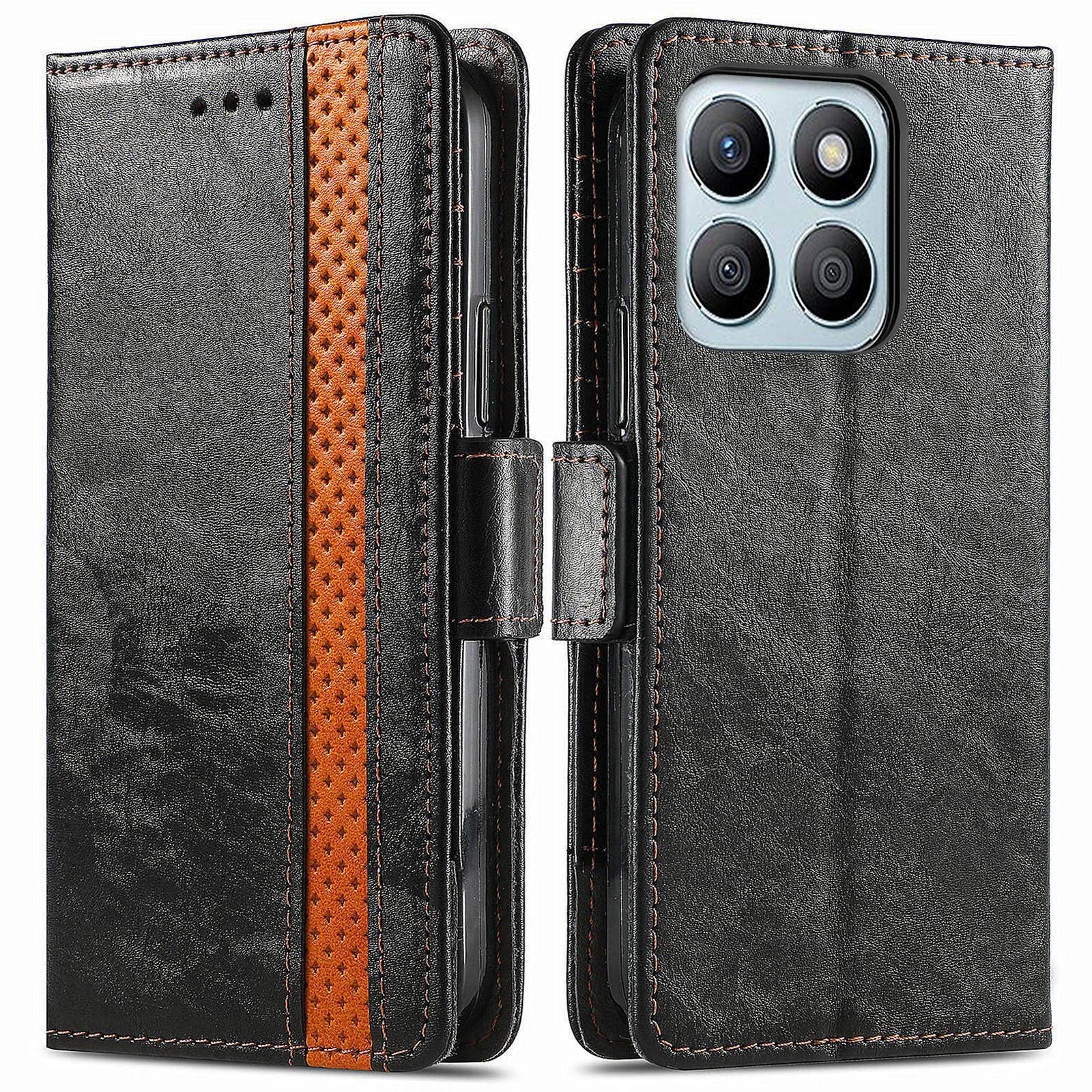 

For Honor X7c 4G/200 Smart 5G/Play 60 Plus 5G Phone Cases CASENEO PU Leather Cover Stand with RFID Blocking Wallet Black