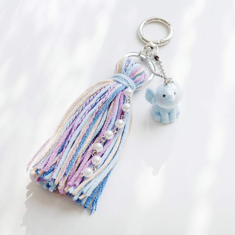 Elephant doll tassel keychain car key holder key ring bag charm