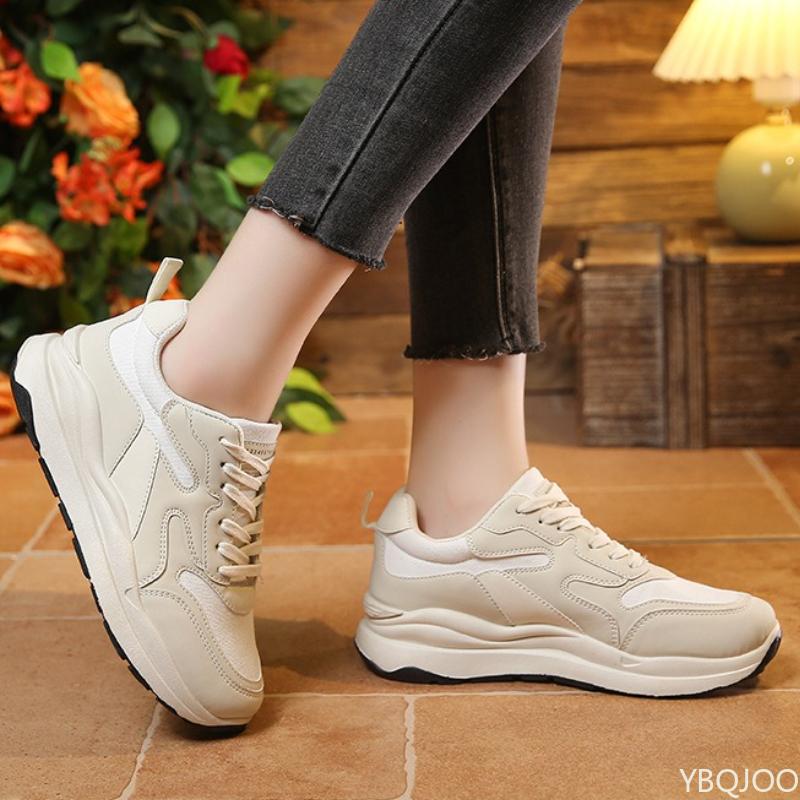 

Модная новая женская спортивная обувь на весну-осень, легкая, на толстой подошве, универсальная, простая, удобная, износостойкая, для бега 40 бежевый