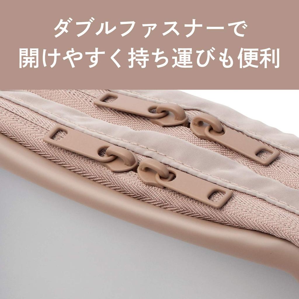 ELECOM Gadget Gadget Pouch with Transparent 2 Gadget Storage M Pouch, Window, Compartments, Case, Pouch, Size, Beige, BMA-GP16MBE