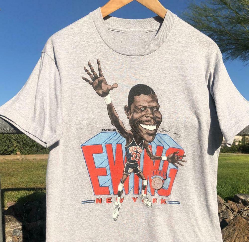 

Patrick Ewing Caricature Big Head Shirt Sport gray Unisex tee All sizes JJ3888 Unisex T-Shirt XXXXL