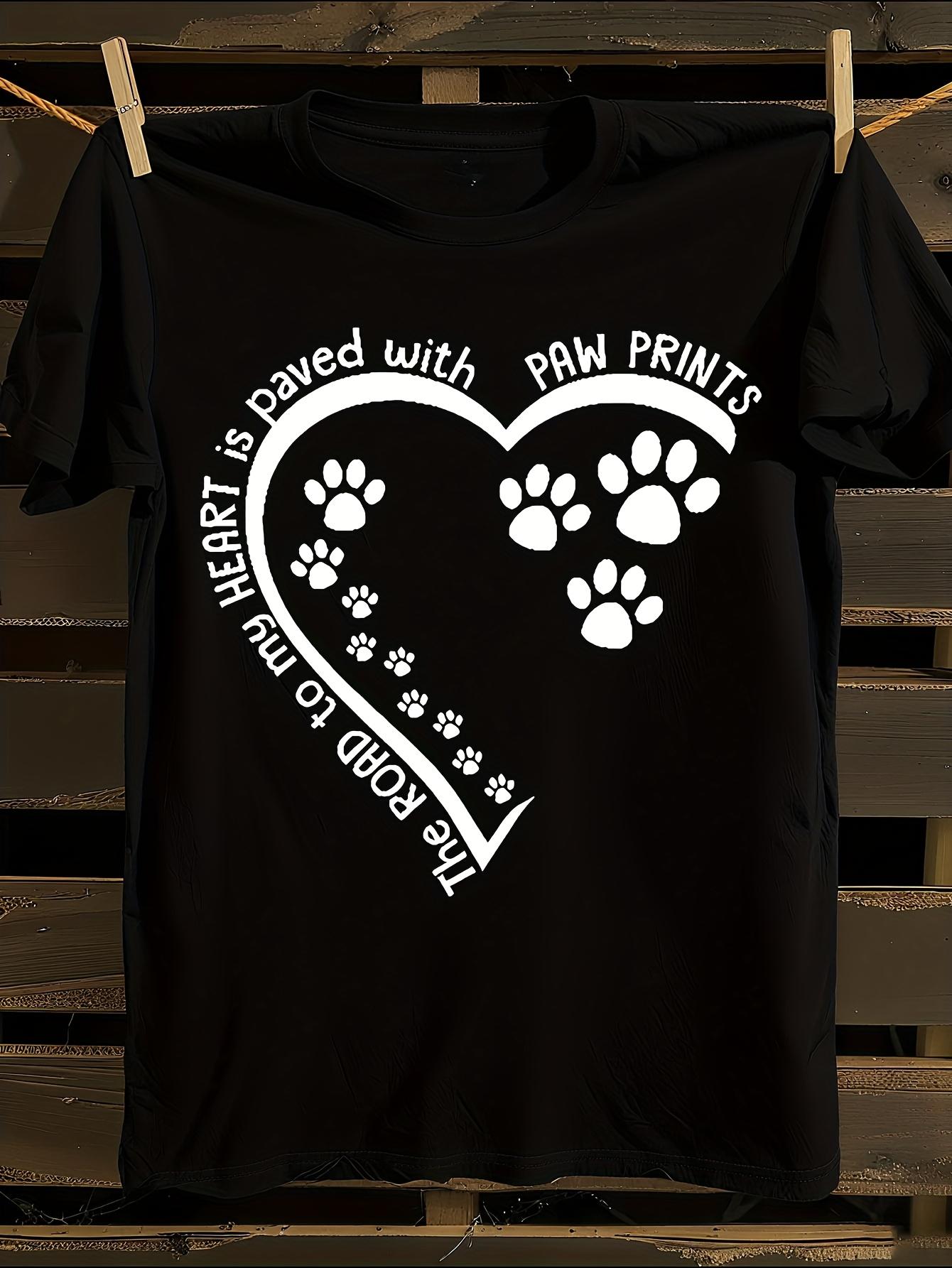 s and s Paw Print Heart Design T-shirt XXL