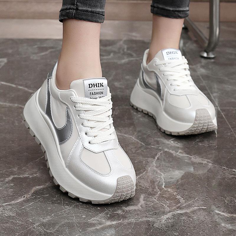 BN001-1 New L Travel Shoes for Women  Spring/Summer Heightened Easy Wear Shoes All-Matching Dad Shoes Breathable Thick Bottom Wear-Resistant