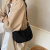 Faux Suede Solid Color Large Capacity Hobos Shoulder Bags for Women High Quality Versatile Undearm Ruched Handle Bags