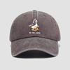 pc Skateboarding Duck Print Washed Baseball Cap for UnisexMinimalist Retro Style Casual Soft Adjustable Dad HatPerfect As Gifts