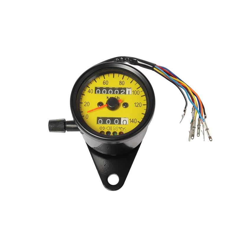 Universal Motorcycle KM/H Electronic Speedometer with LED Backlight Dual Odometer Gauge Retro Vintage Tachometer Moto Instrument