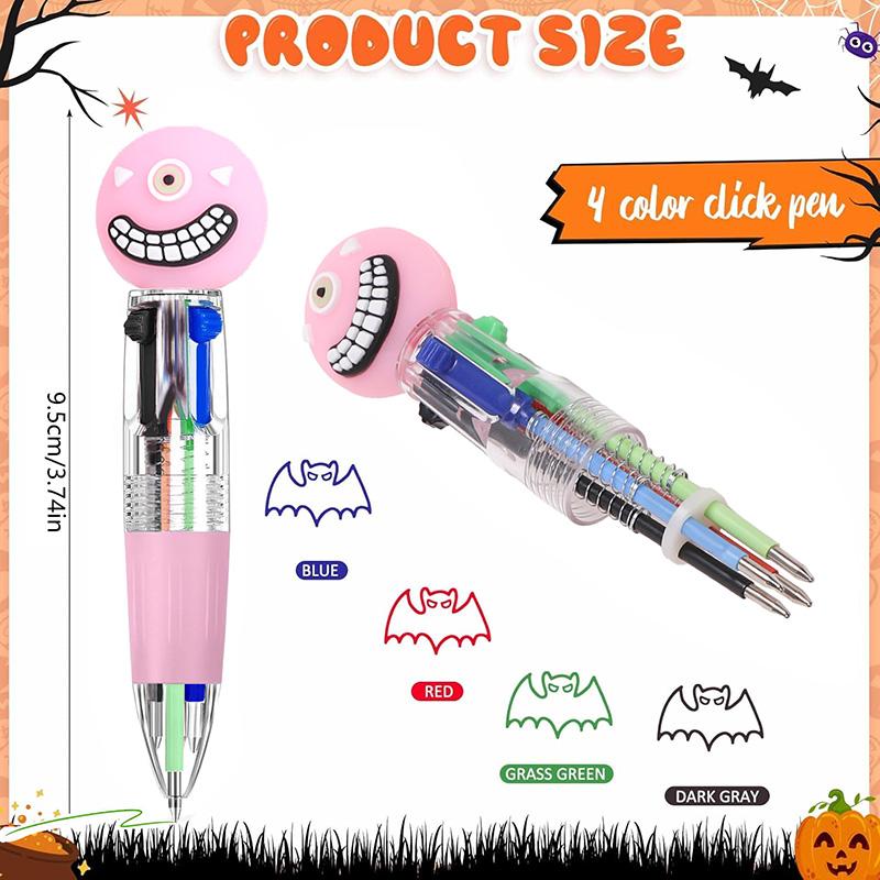 10-50Pcs Halloween Themed Pens Kids Halloween Birthday Party Trick or Treat Favors Gift Mini 4 Colors Ballpoint Pen School Prize