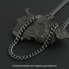 [e-housekiya] Titanium Curb Chain Necklace, Black, for Men and Women, 50cm, 5.7mm, Hypoallergenic