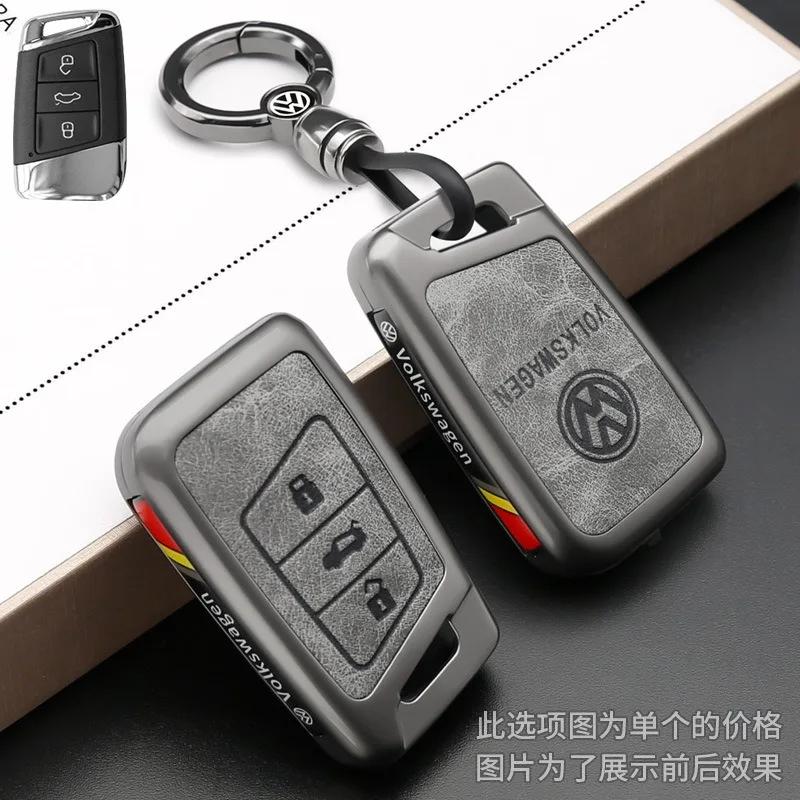 2025 Hot Tracking Styling Leather Alloy Car Remote Key Case Cover Keychain For VW Volkswagen Passat B8 CC Arteon Magotan GTE Acc