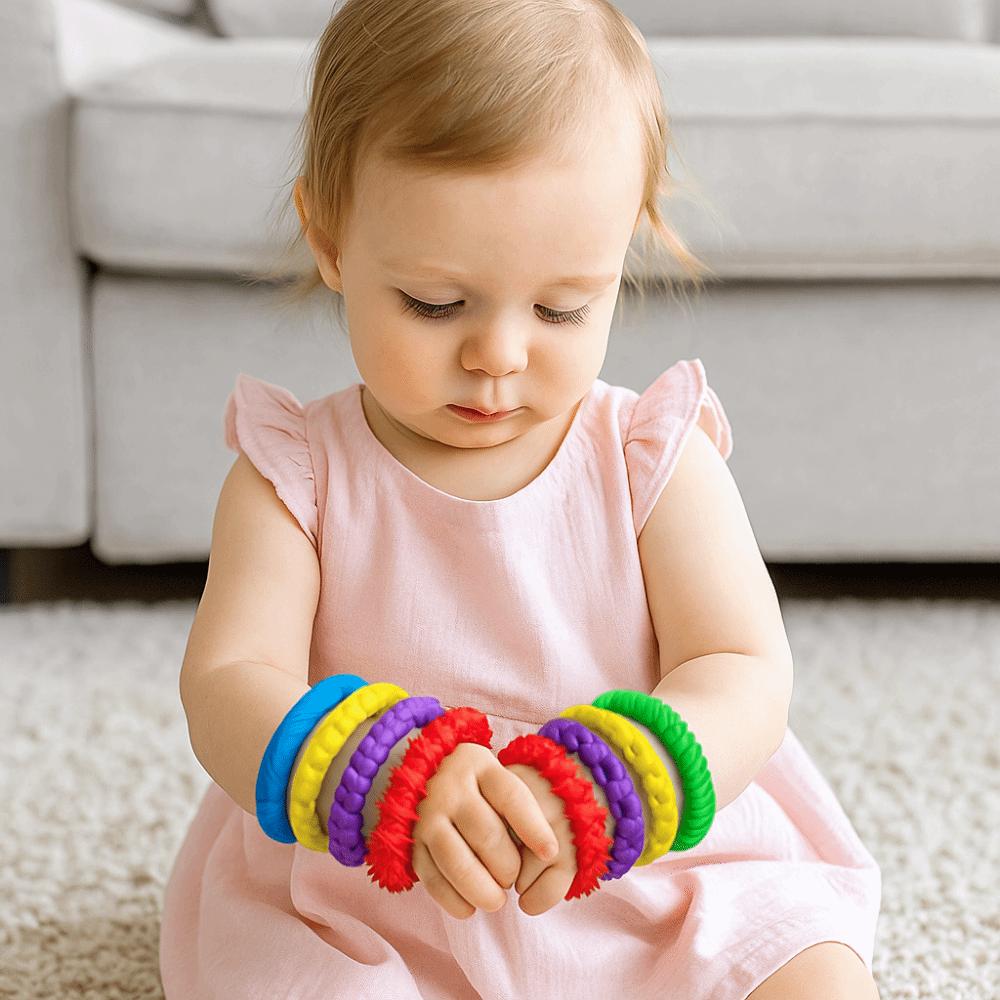 Non-Toxic Sensory Hand Ring Toys Silicone Material Silent Decompressors Bracelet Kids Use