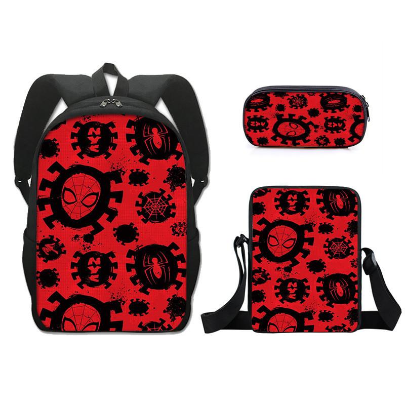 

Spider Man Book Bag Three Piece Set With Breathable Oxford Fabric For Elementary School Kids 22