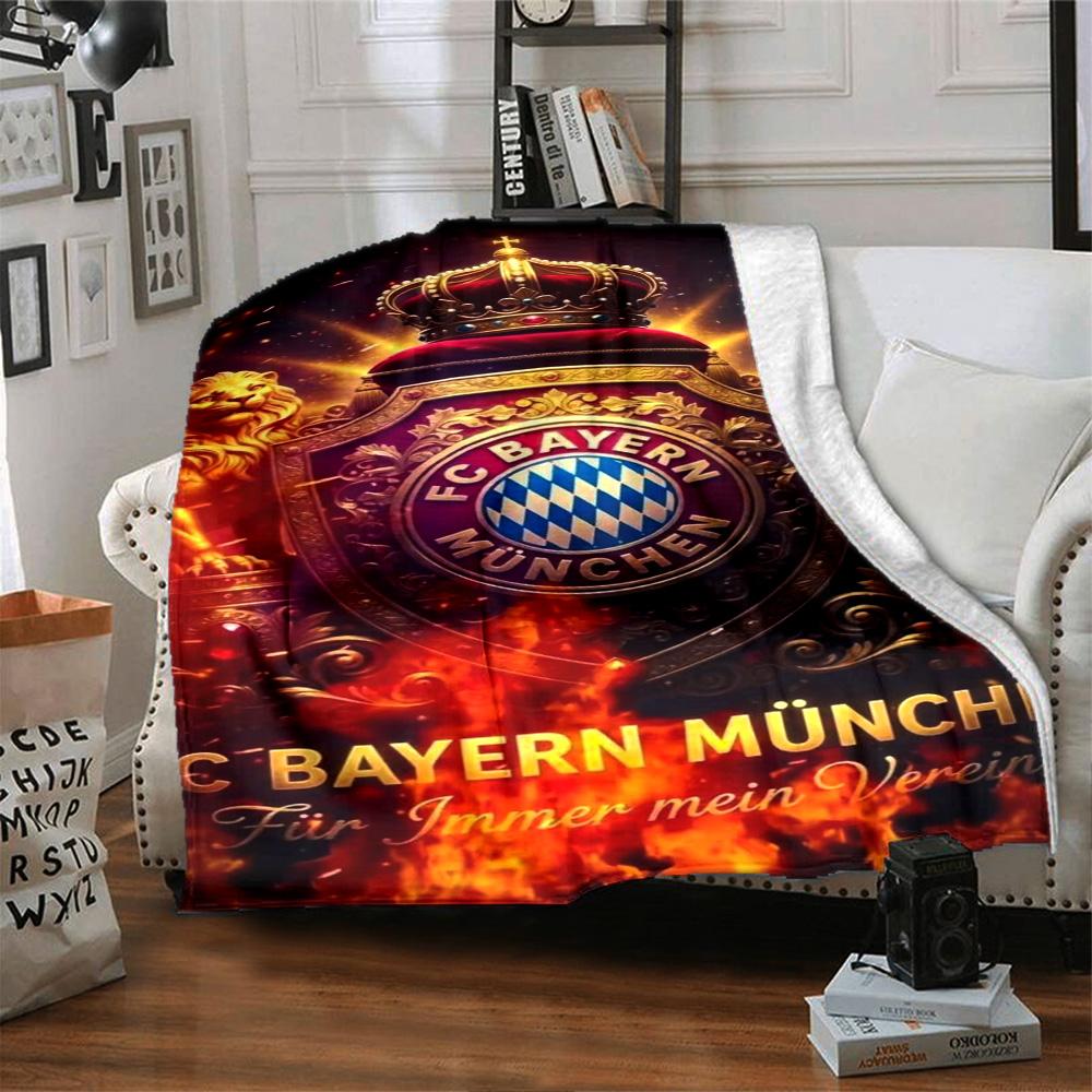 Bayern Munich Crest Blanket Warmthful Decor Perfect for Chair Bed Office Chair All-Season Use Stylish Decor Suitable for Gifting Relatives and Friends