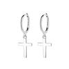 Plain Circle Simple And Generous Earrings Women'S Niche Design Sense Men'S Cross Love Ear Buckle Earrings Men