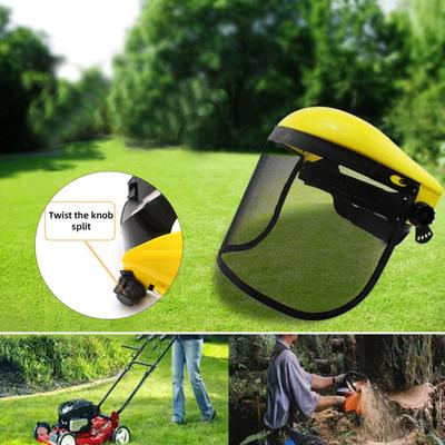 Écran Facial de Sécurité Écran Protecteur Forestier avec Visière Métallique Casque de Protection pour Travail du Bois Tronçonneuse Travaux de Cour Débroussaillage Coupe d'Arbres