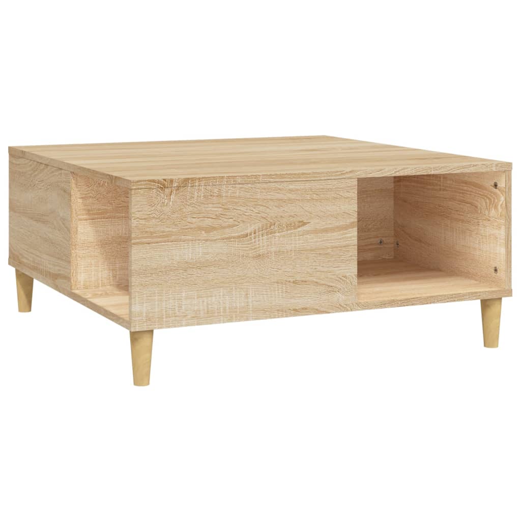  Coffee Table, Sonoma Oak 80x80x36.5 Cm Wood-based Material
