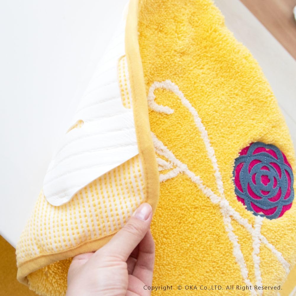 OKA Etoph Toilet Seat Cover, Drenimo Type, Yellow (Suitable for Washlet, Heated, O-shaped, U-shaped, Thick, Washable, Stylish, Nordic Design)