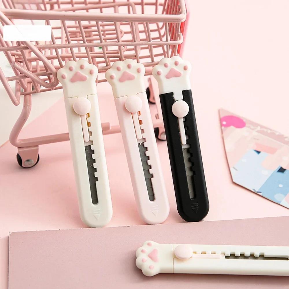 Mini Portable Cat's Paw Utility Knife Cute Handbook Decorative Paper Cutting Tools Art Supplies