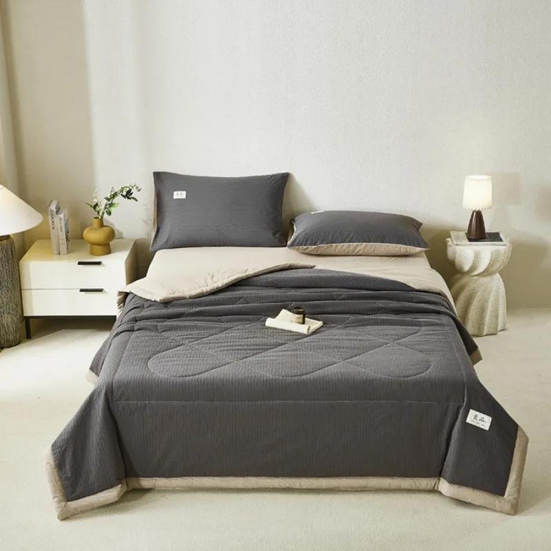 Class A Corrugated Yarn Pure Cotton Jacquard Summer Quilt Air Conditioner Quilt Summer Cool Quilt Four-piece Single Dormitory
