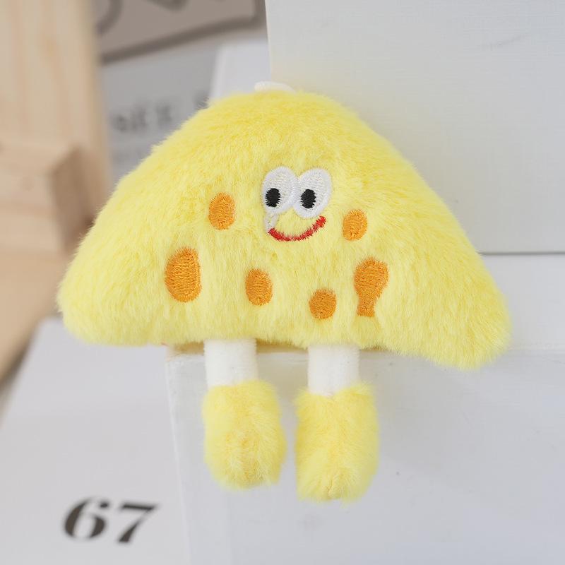 Cute Cartoon Cheese Sandwich Plush Keychain Doll Bare product