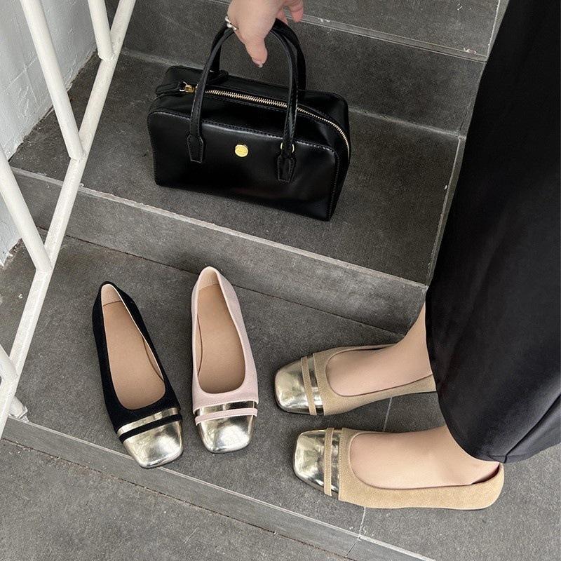 French beautiful single shoes, small fragrant temperament, evening shoes with skirts, soft soles, shallow mouth flat soles, gentle wind, Mary Jane s