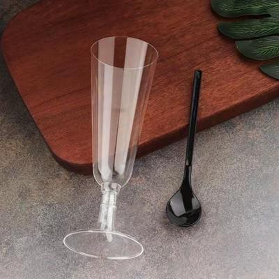 20/40Pcs Disposable Champagne Glasses 150ml Clear Plastic Flutes Stemmed Wine Glasses for Weddings Parties Lightweight Shatterproof Party Cups
