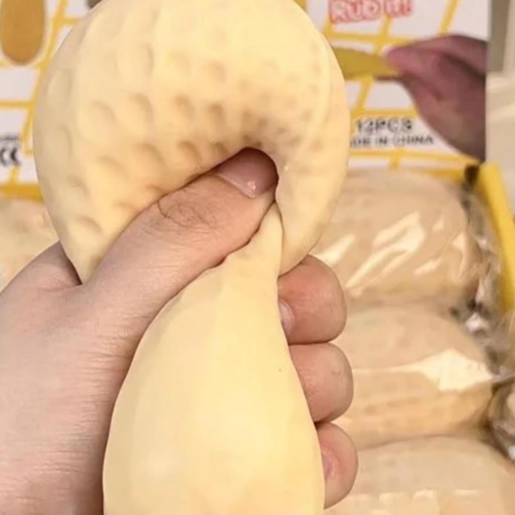New Peanut Shaped Squishy Toy Soft Tpr Squeeze Stress Relief Fidget Toy For Kids Adults 1-3Pcs Pack