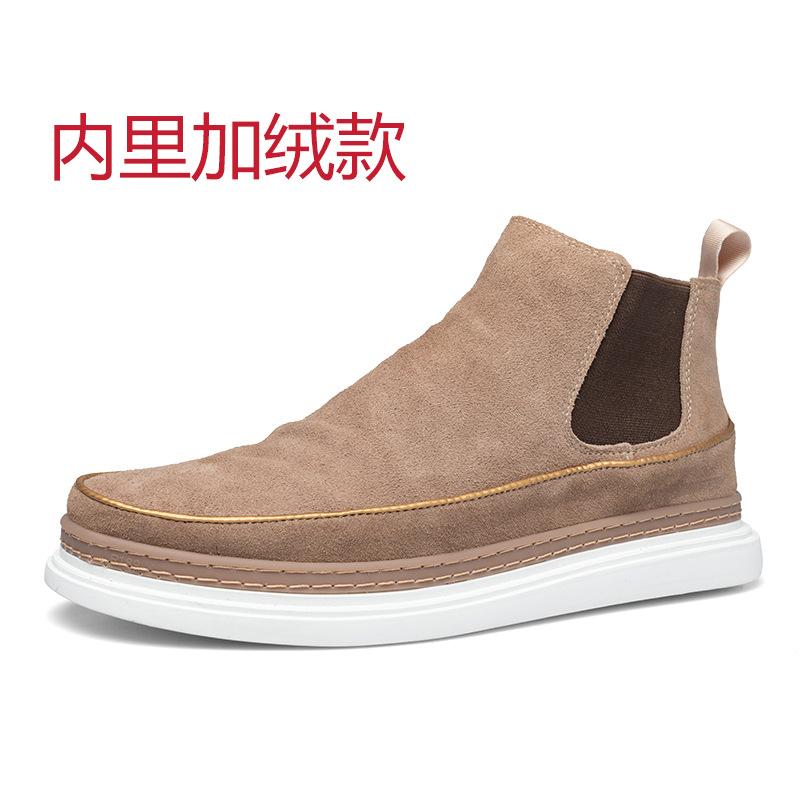 2025 direct supply winter new velvet Chelsea boots men's leather short boots British frosted Martin boots
