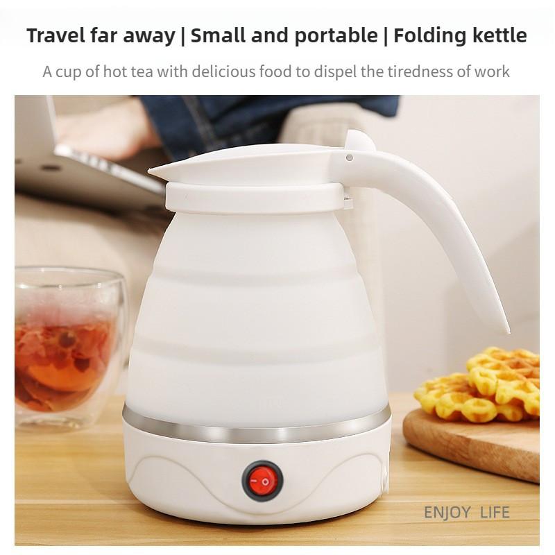 Portable Mini Folding Kettle Multifunctional Small Silicone Electric Kettle Outdoor Travel Boiling Water Teakettle