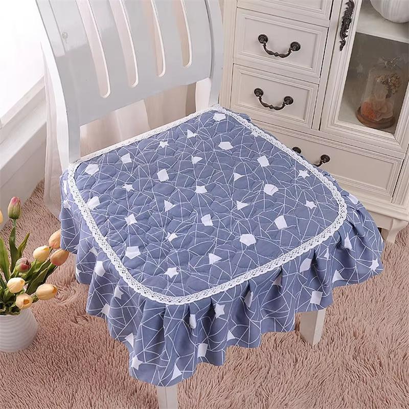 Pastoral Style Dining Chair Cushion Restaurant Decor Chair Cushions Non-slip Seat Mat With Lace Home Chair Seat Cushions Soft