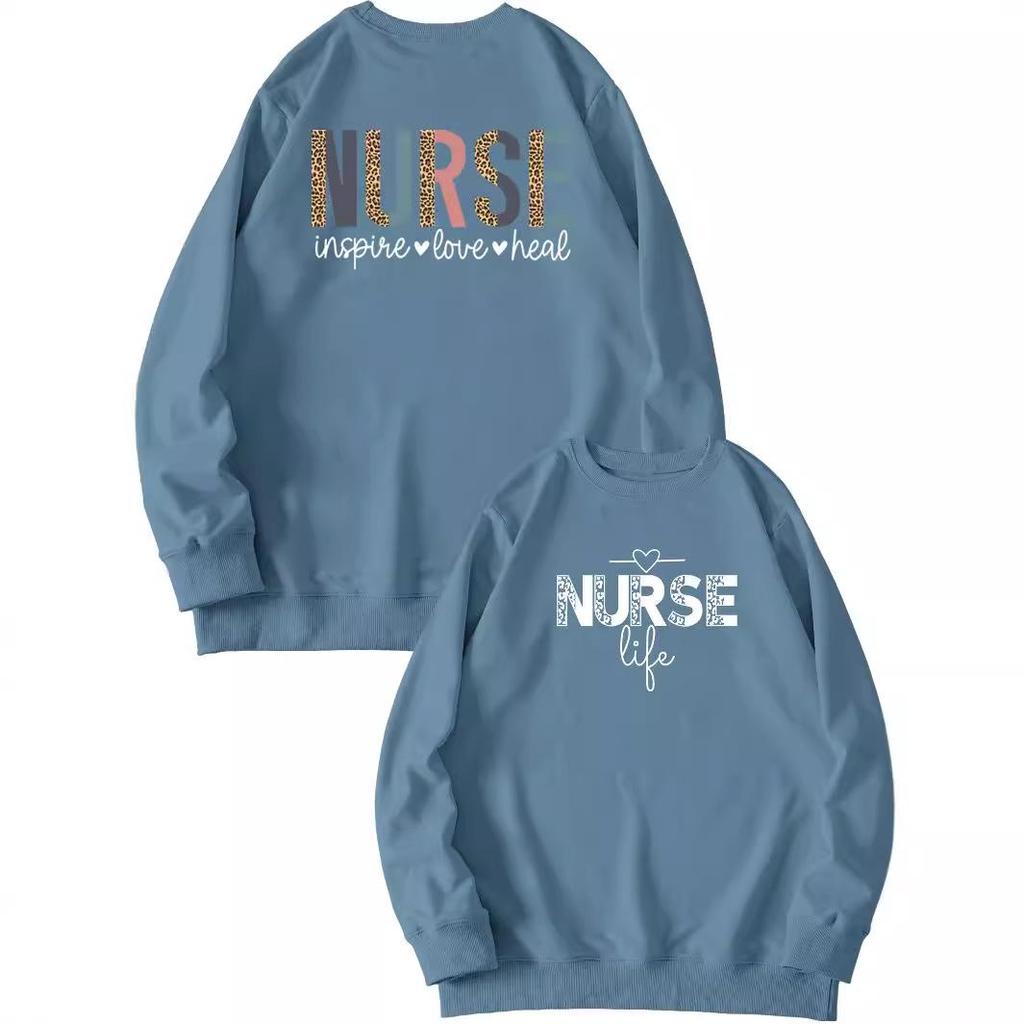 European Front & Back Print Nurse Inspire Love Heal Women's Versatile Hoodie