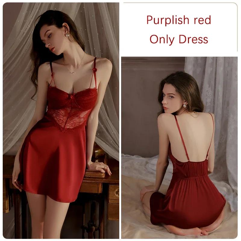 

Шовкова піжама Жіночий піжамний комплект Повсякденна зручна сукня на підтяжках з бюстгальтером Сексуальна жіноча піжама M