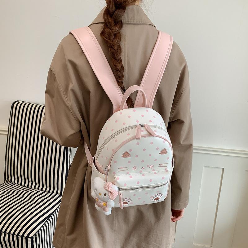 Schoolbag Autumn New Bag 1011 New Daily Versatile Hand Bag Korean Version Polka Dot Backpack Large Capacity Commuting