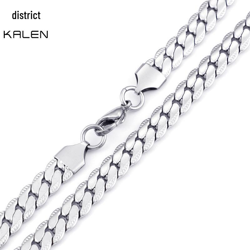 

Korean Style Titanium Steel Engraved Necklace: Trendy, Simple Chain for Men & Couples Bracelet 16cm