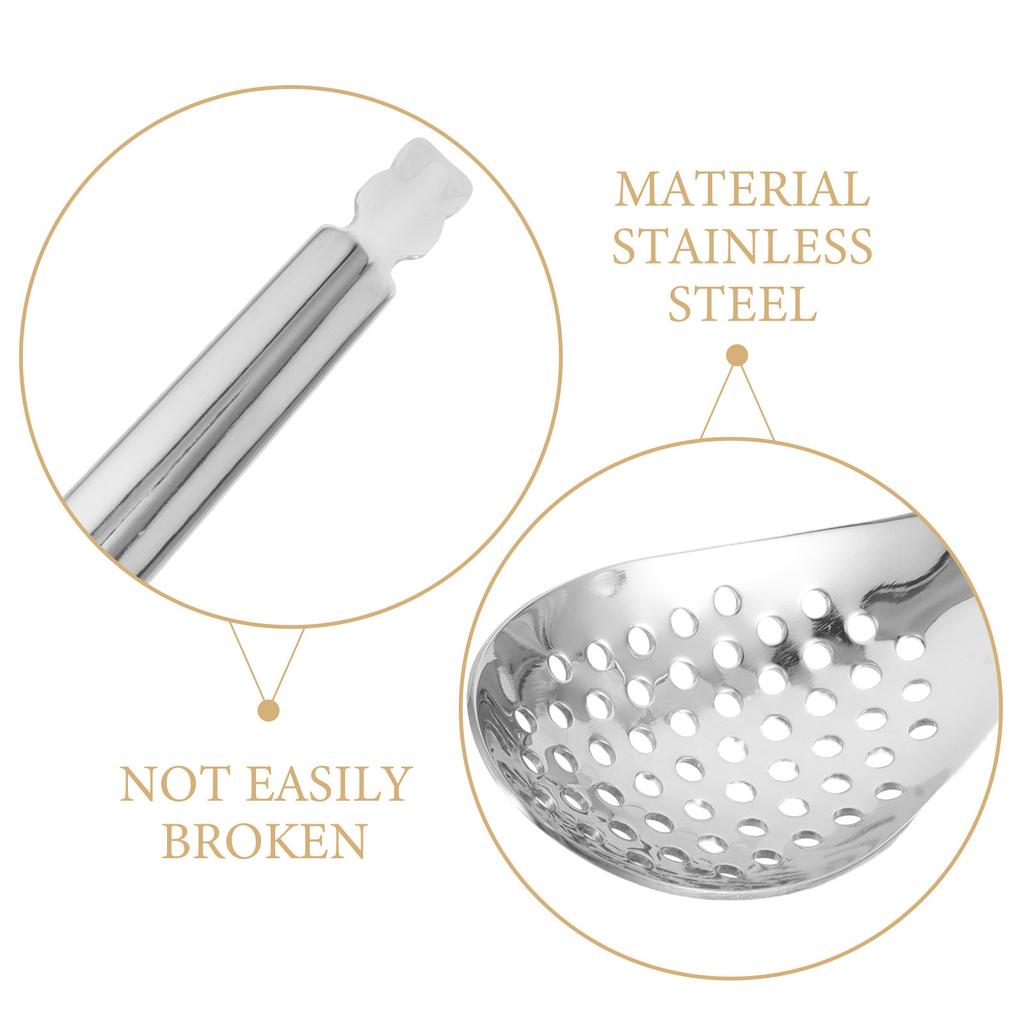 4Pcs Stainless Steel Soup and Slotted Spoons Set for Cooking Serving Caviar Pasta Salad Filtering Kitchen Skimmer Utensil Home