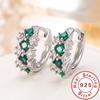 New 925 Sterling Silver Green Zircon Earrings Exquisite Earrings Suitable for Women Party Wedding Jewelry Gift