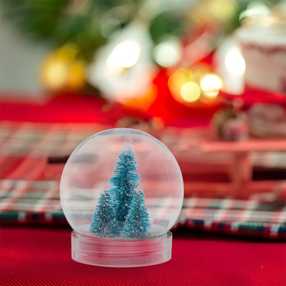 12 Stück DIY durchsichtige Kunststoff-Schneekugeln Schraubverschlüsse Füllbare Wasserkugeln Perfekte Winterurlaubsdekoration Bastelset für Kinder Erwachsene