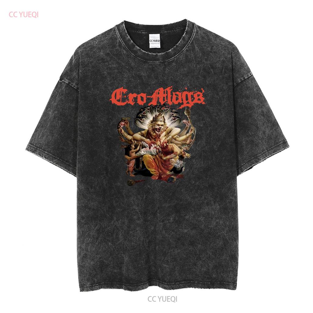 Cro Mags Band Music Black T Shirt Cotton  vintage Washed Slightly homme streetwear fashion Casual Soft Unisex Versatile