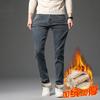 Men's Jeans2024Autumn and Winter Slim Fit Skinny Korean Style Trendy Casual All-Matching Fleece-lined Thickened Elastic Trousers