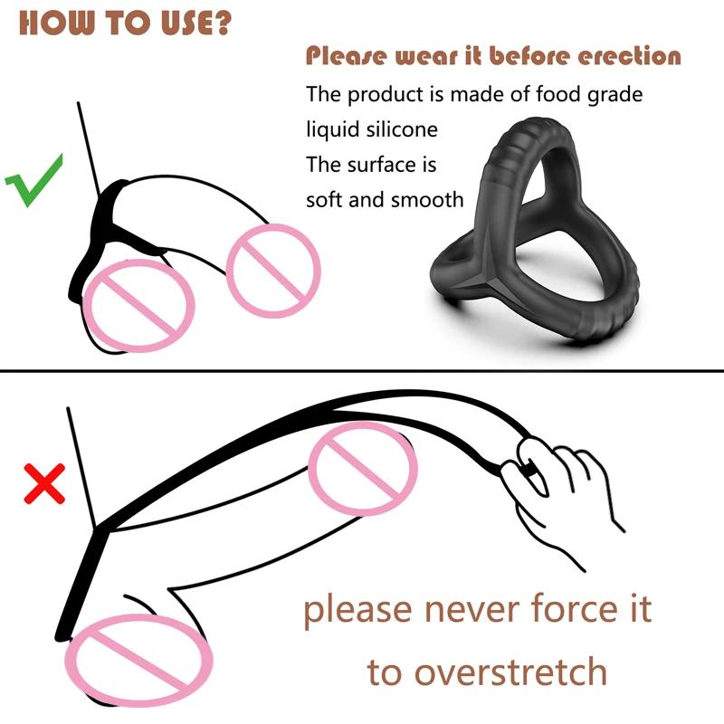 Trident lock ring Delay ring Men's silicone lock ring Resistance ring Adult products Foreign trade explosion