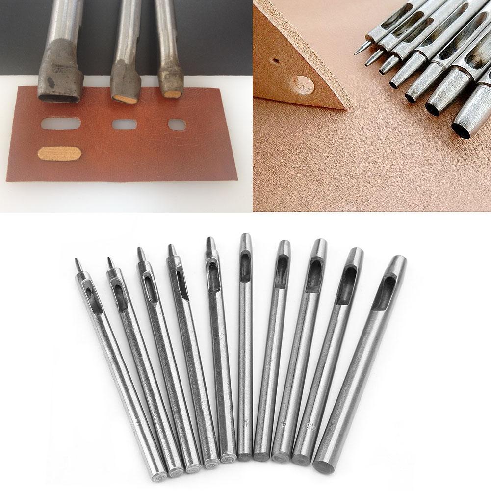 10pcs Leather Strap Watch Band Belt Eyelet Hole Punch Drilling Tool Hand Puncher