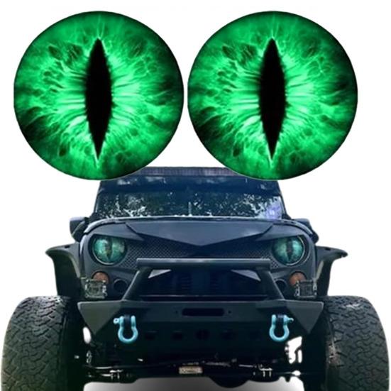 1 Paar Beast Eyes Koplampstickers Realistische Oogstickers Weerbestendig UV-Bestendig Vinyl Eenvoudige Applicatie Uniek Accent voor Vrachtwagens & Off-Road