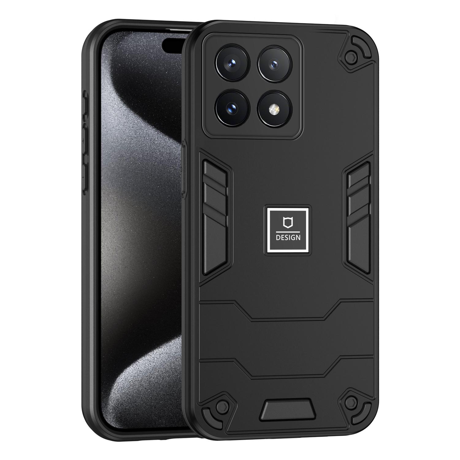 

Ударопрочный бронированный чехол 2 в 1 для телефона Poco X4 X5 X6 Pro F5 Pro M5s M4Pro C55 C61, чехлы с мягкой ТПУ рамкой, защита бампера, задняя крышка Pc + tpu&Poco X6 Pro чёрный